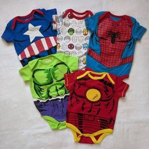 Marvel baby 5 piece onesie set